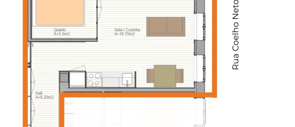 Estúdio T0 em Bonfim de 38 m²