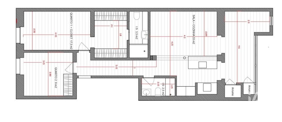 Apartamento T2 em Campo de Ourique de 84 m²