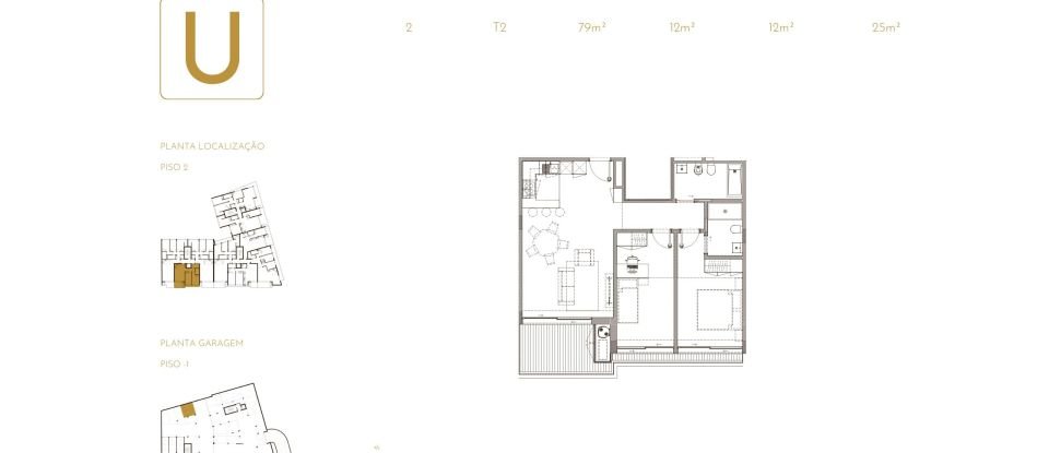 Apartamento T2 em São Félix da Marinha de 95 m²