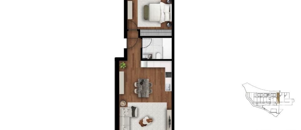 Apartment T1 in Imaculado Coração De Maria of 77 m²