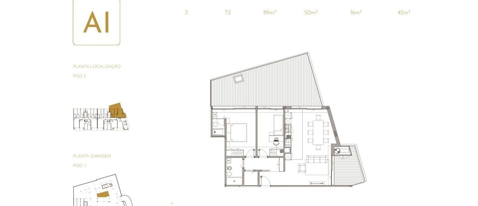 Apartamento T2 em São Félix da Marinha de 89 m²