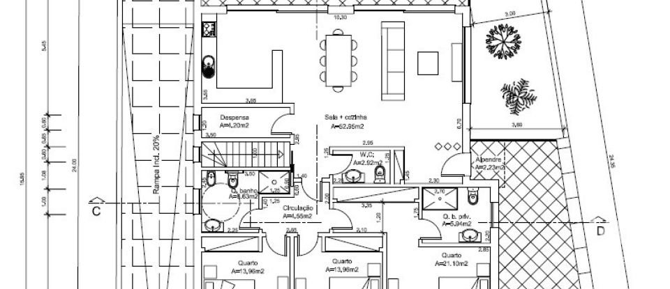 Maison T3 à Ramalhal de 311 m²