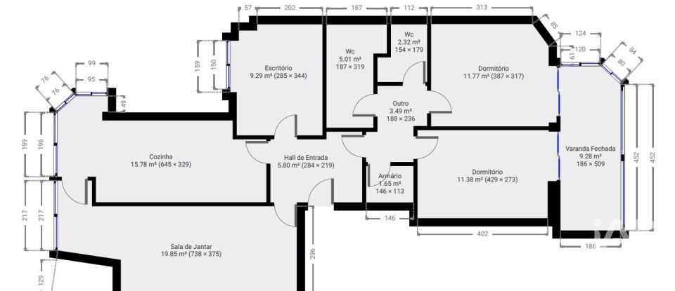 Appartement T3 à Almada, Cova da Piedade, Pragal e Cacilhas de 118 m²